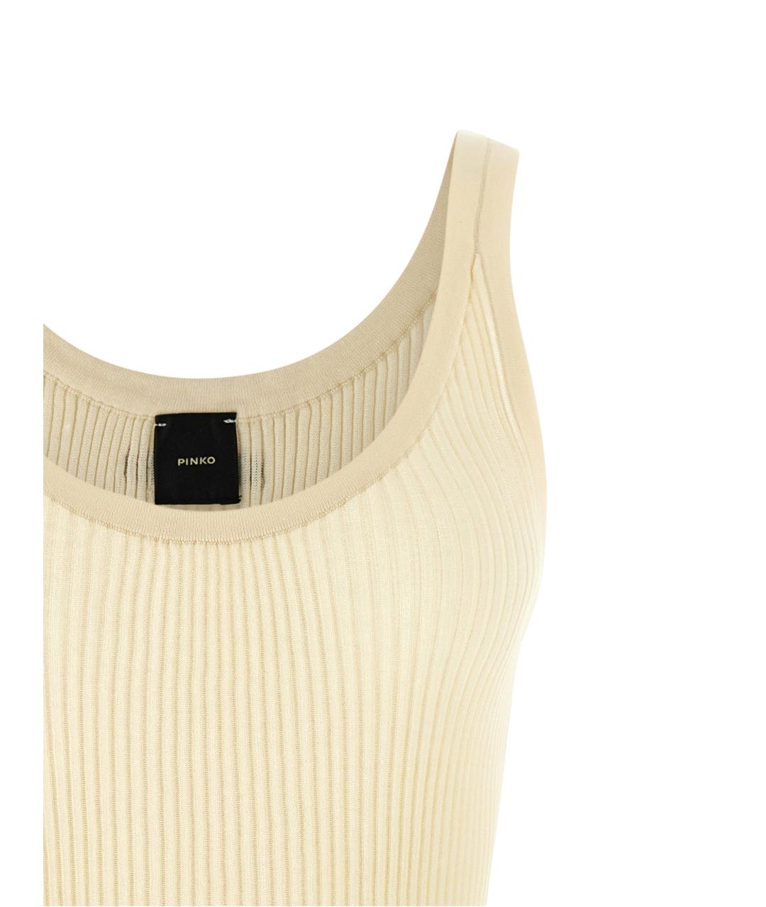 PINKO Бежевая хлопковая майка, фото 3