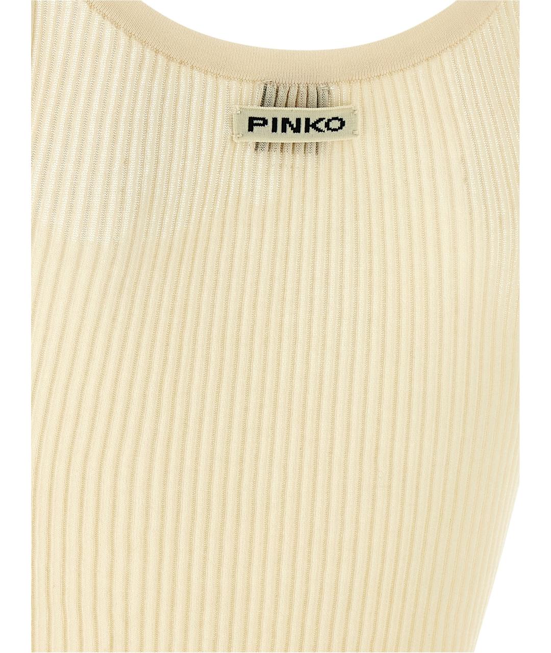 PINKO Бежевая хлопковая майка, фото 4