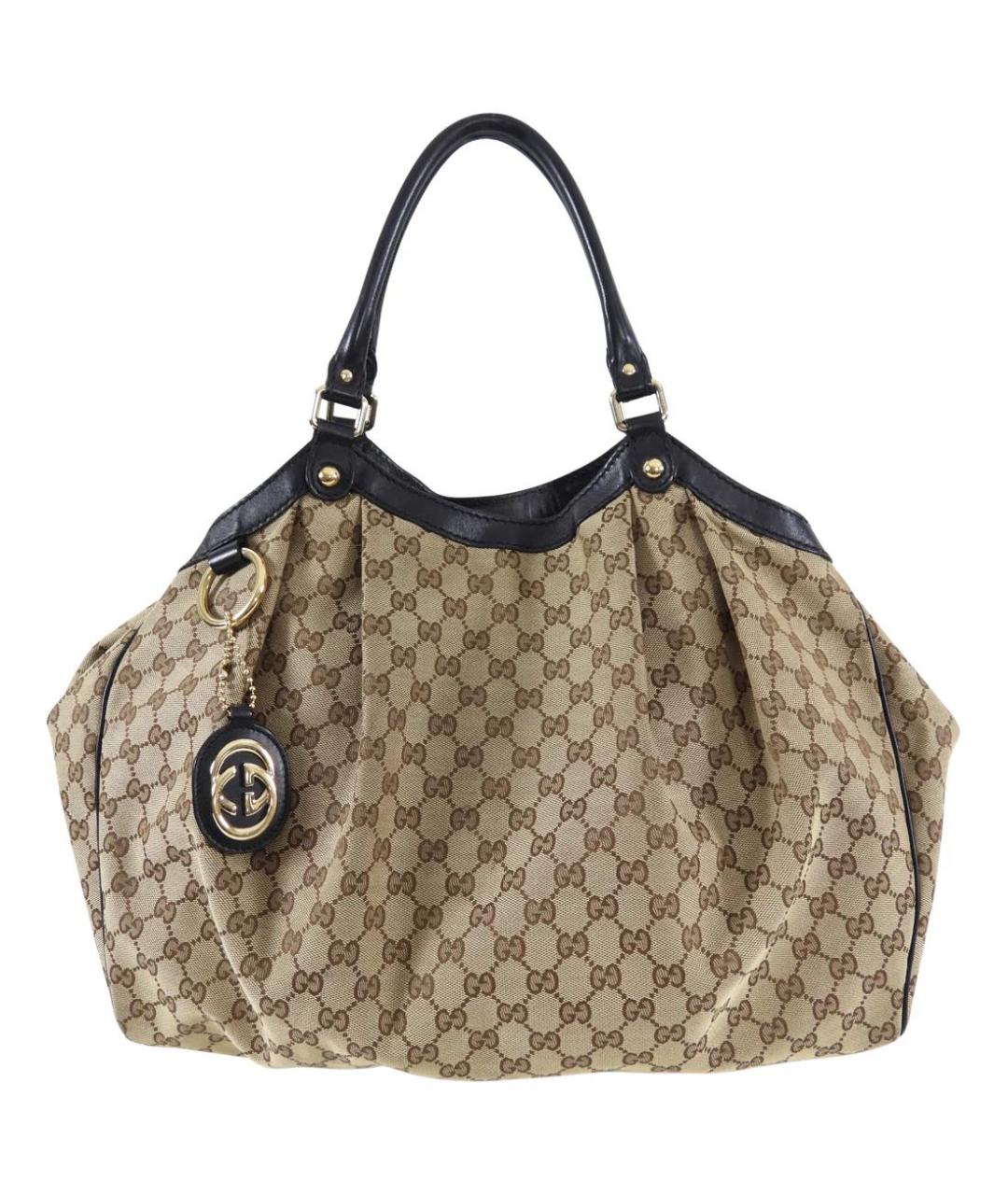 GUCCI Бежевая тканевая сумка тоут, фото 6