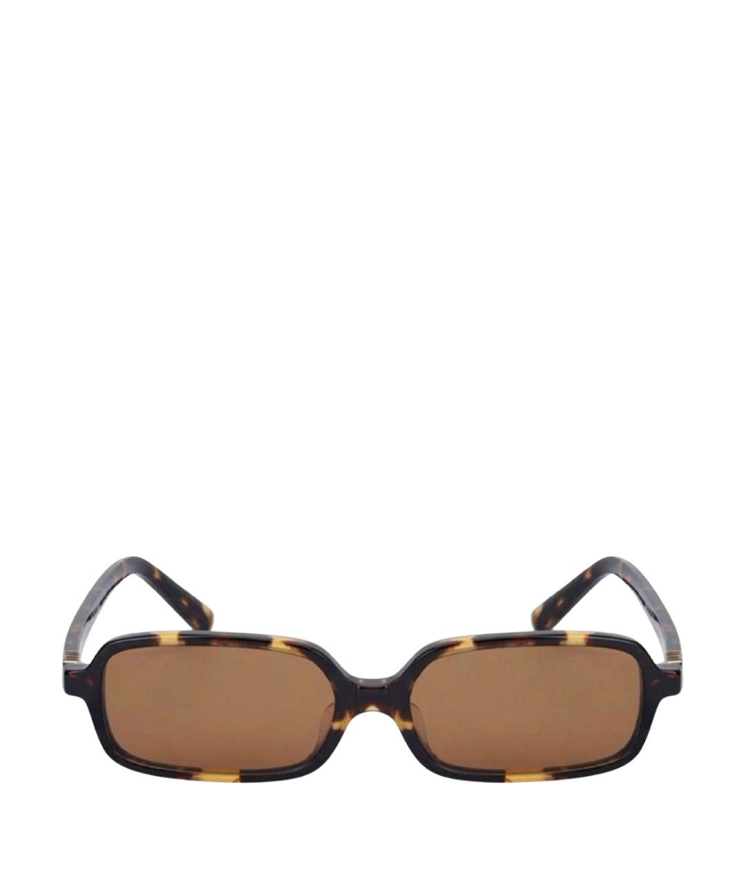 MIU MIU Коричневые пластиковые солнцезащитные очки, фото 1