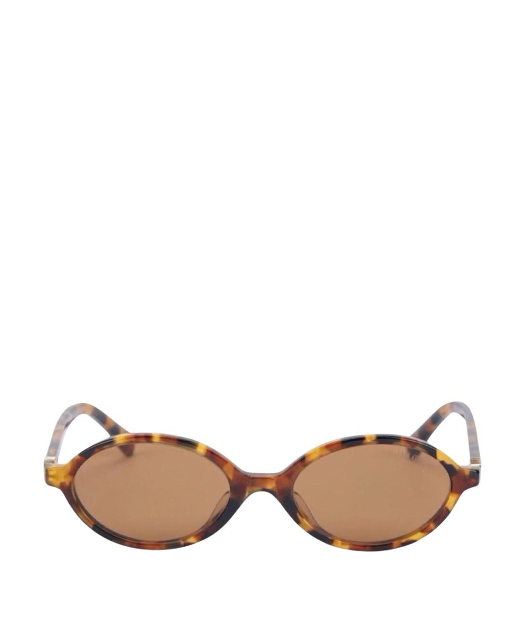 MIU MIU Коричневые пластиковые солнцезащитные очки, фото 1