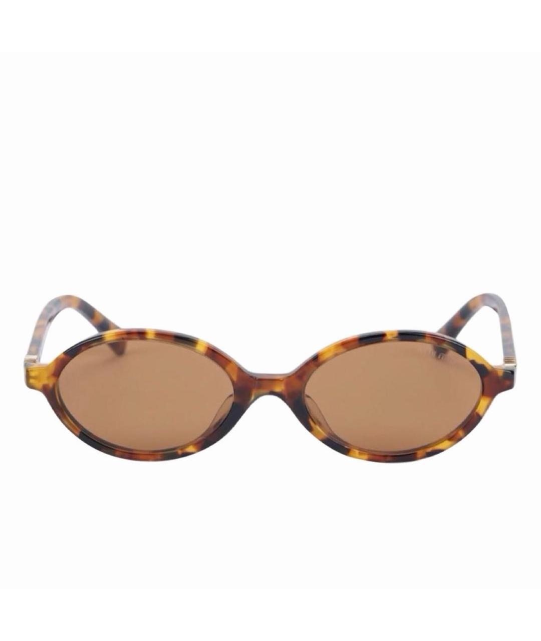 MIU MIU Коричневые пластиковые солнцезащитные очки, фото 5