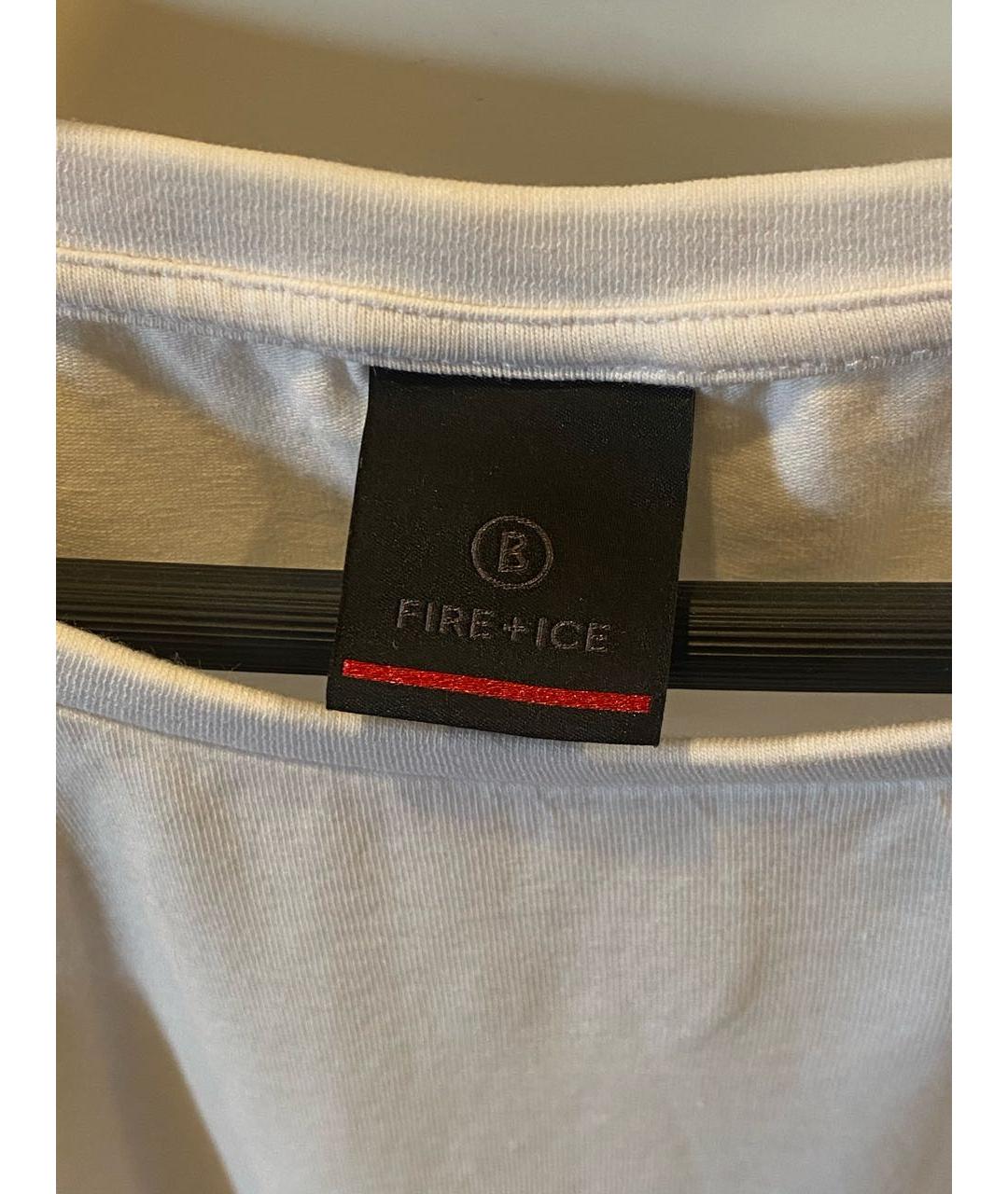 BOGNER Белая хлопко-эластановая футболка, фото 5