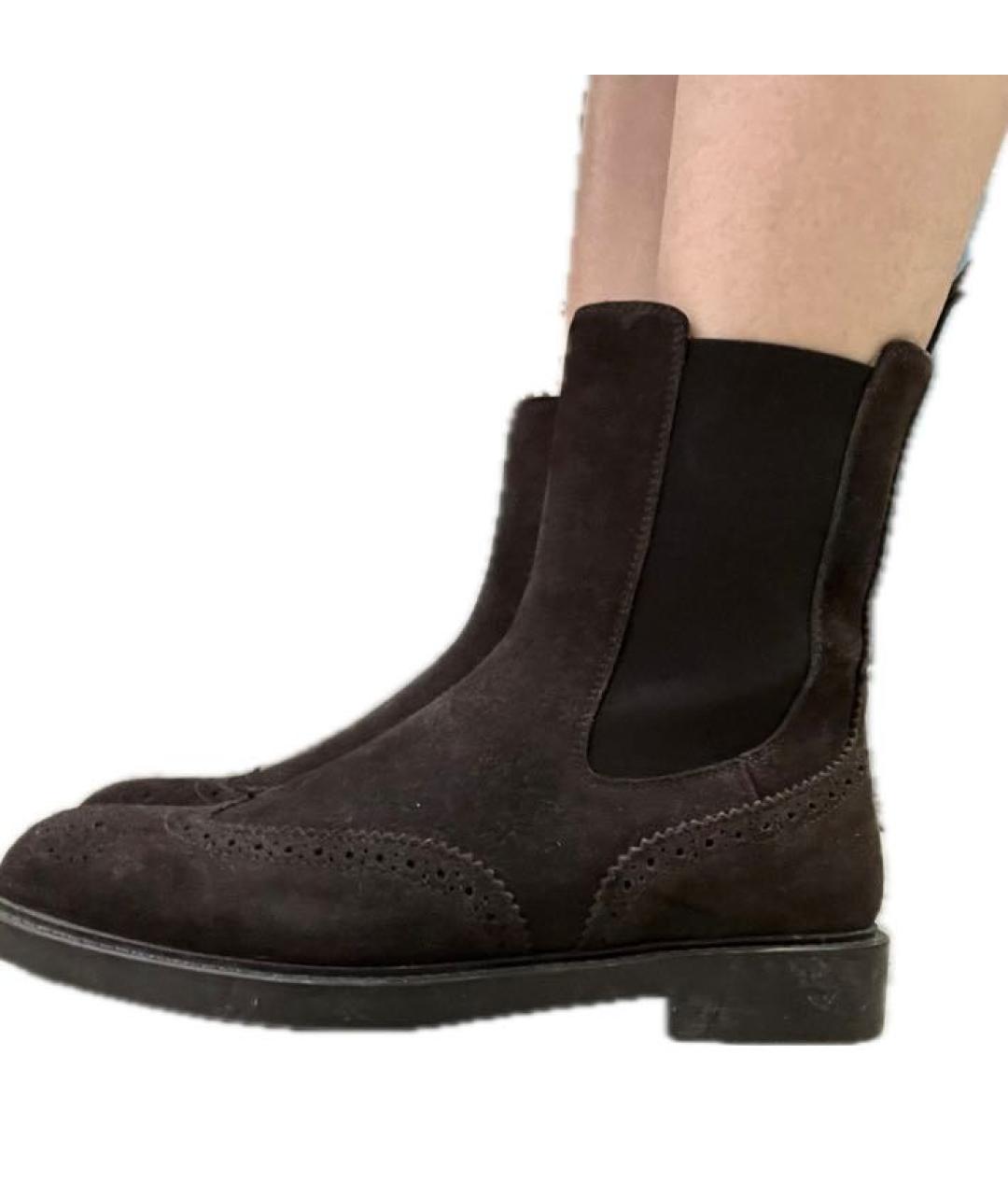 DOUCAL'S Коричневые замшевые полусапоги, фото 4