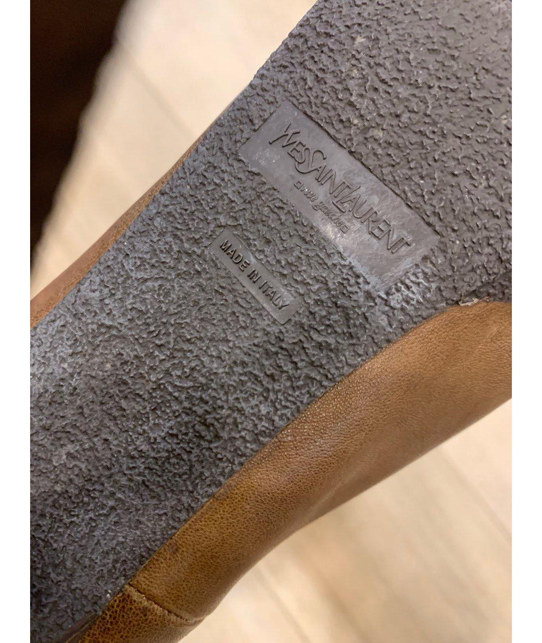 YVES SAINT LAURENT BEAUTY Горчичные кожаные ботильоны, фото 3