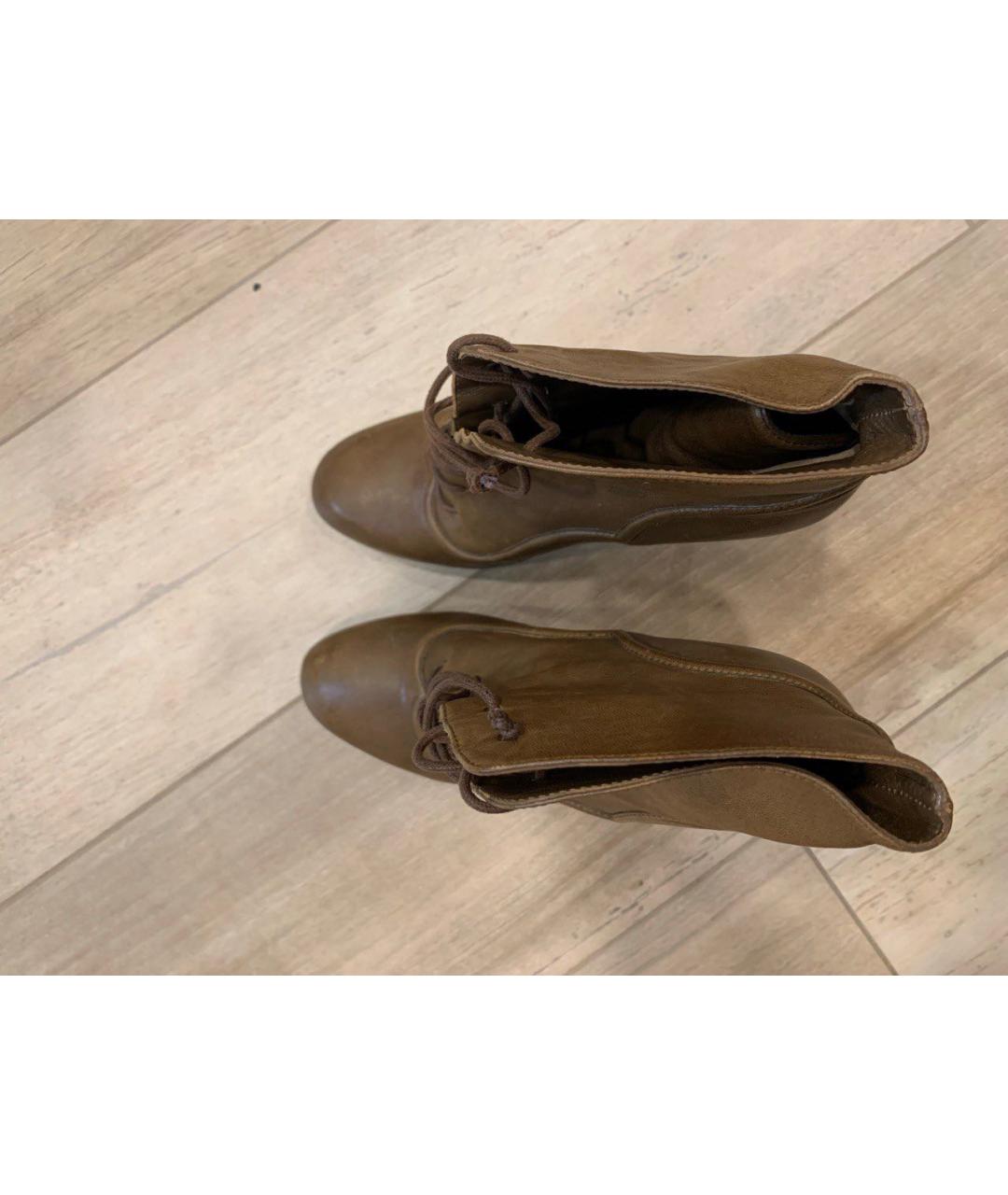 YVES SAINT LAURENT BEAUTY Горчичные кожаные ботильоны, фото 2