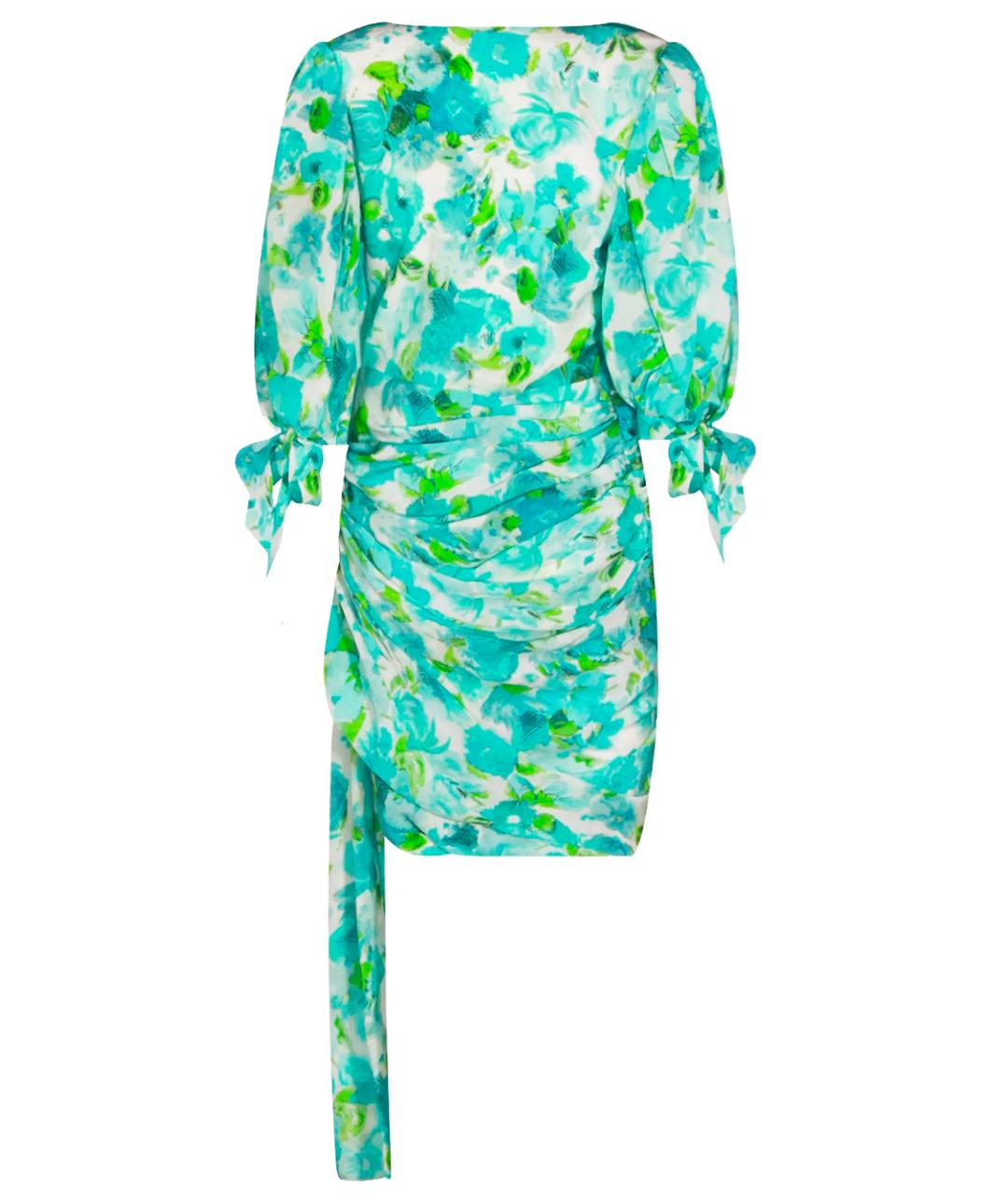 CHLOE Бирюзовое шелковое повседневное платье, фото 4