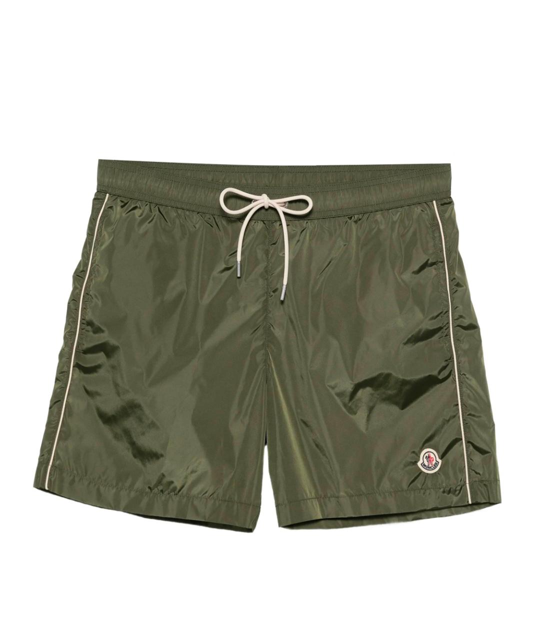MONCLER Зеленые полиамидовые шорты, фото 1