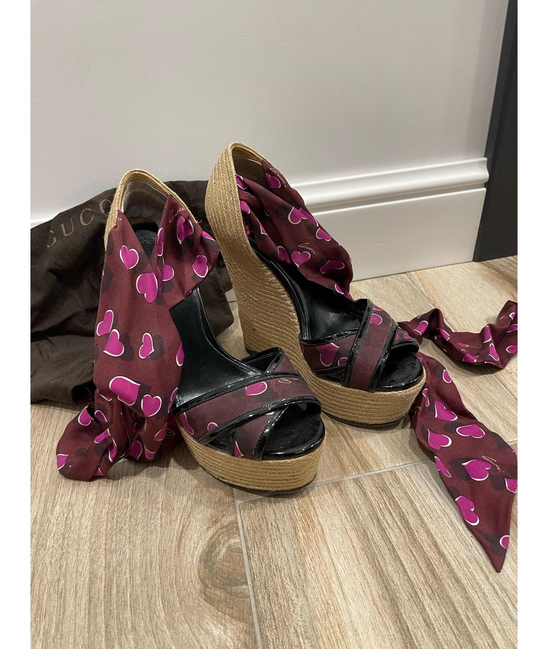 GUCCI Мульти текстильные босоножки, фото 2