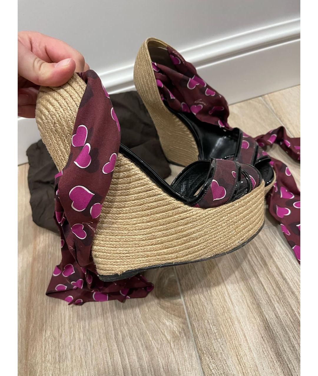 GUCCI Мульти текстильные босоножки, фото 3