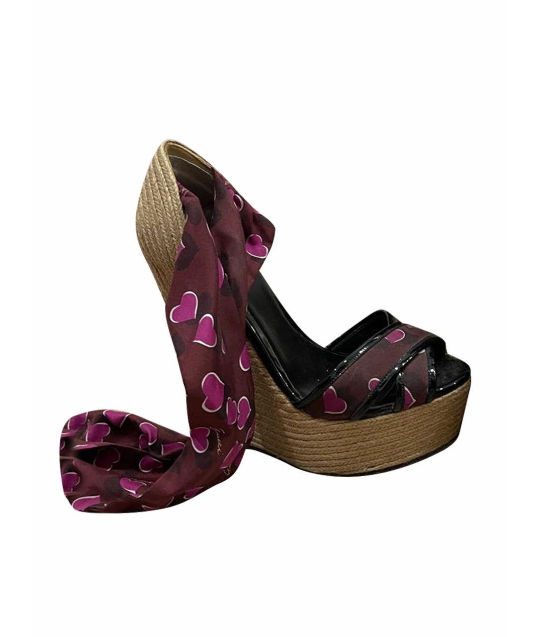 GUCCI Мульти текстильные босоножки, фото 1