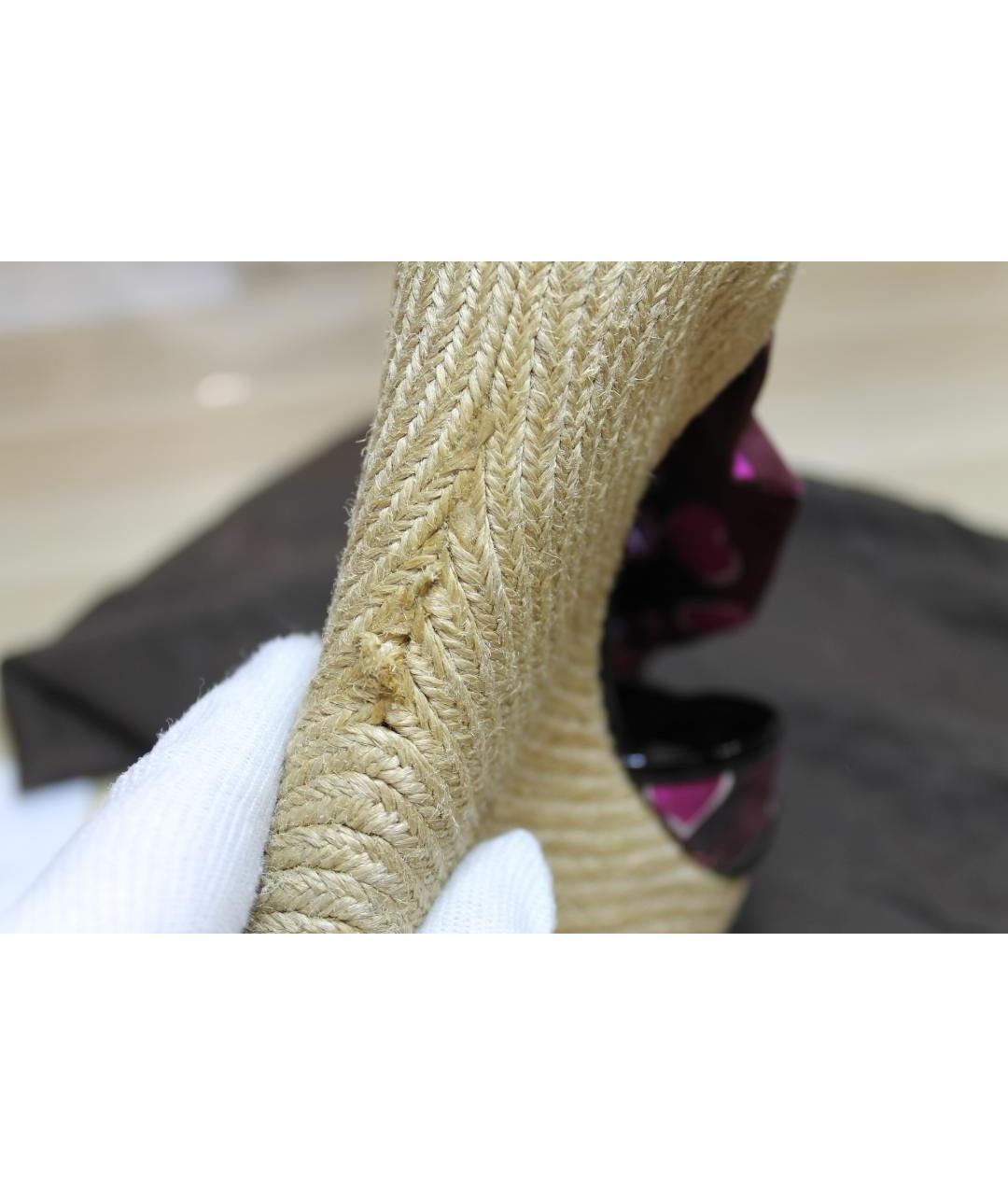 GUCCI Мульти текстильные босоножки, фото 5