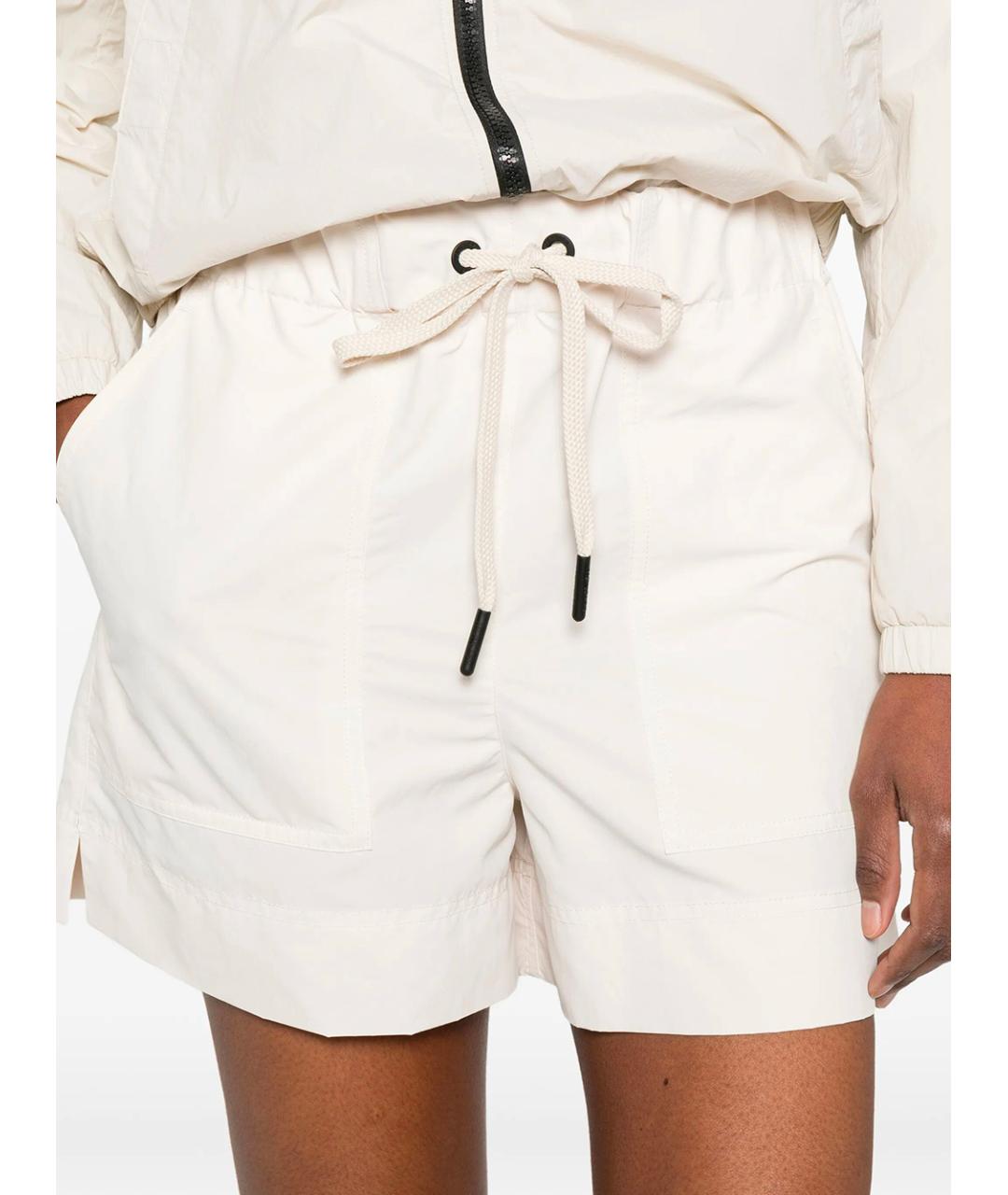MONCLER Белые полиэстеровые шорты, фото 5