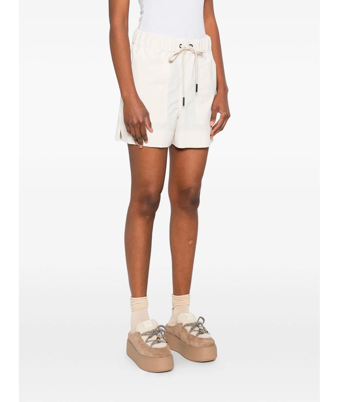 MONCLER Белые полиэстеровые шорты, фото 2