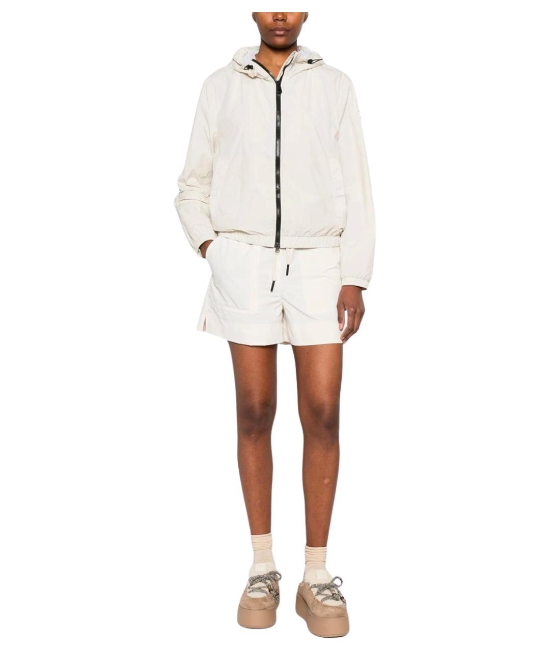 MONCLER Белые полиэстеровые шорты, фото 3
