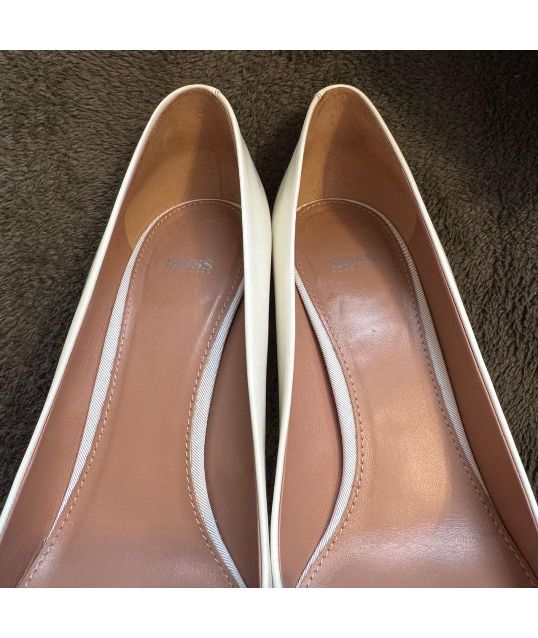 HUGO BOSS Белые кожаные туфли, фото 3
