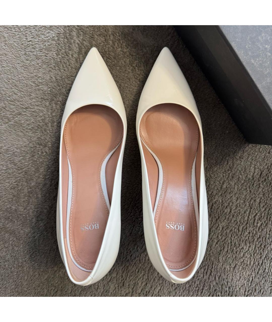 HUGO BOSS Белые кожаные туфли, фото 2