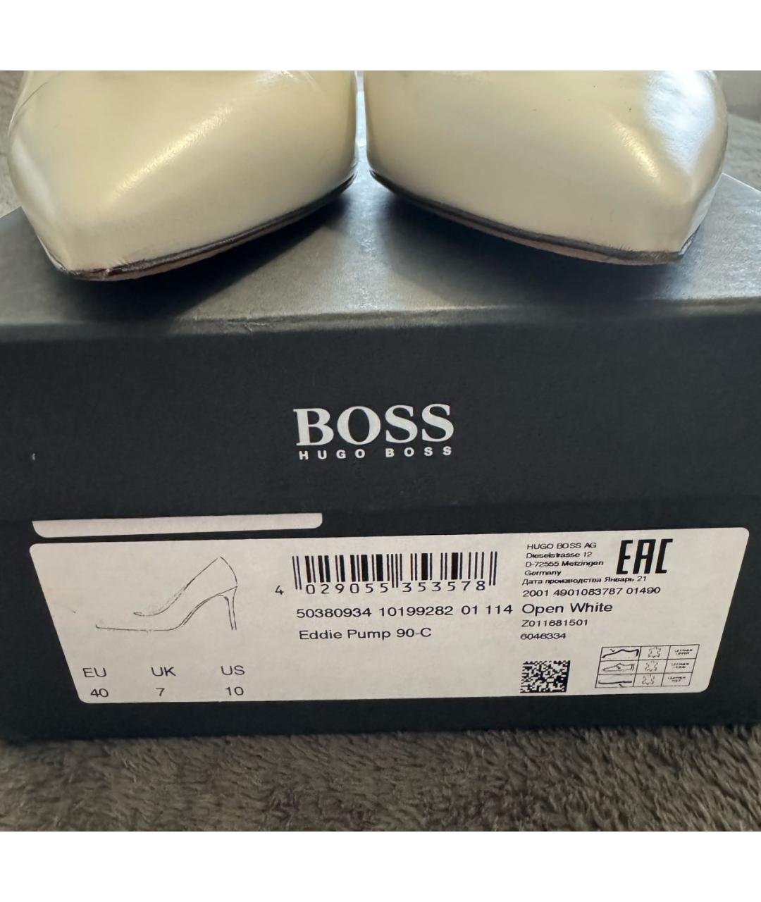 HUGO BOSS Белые кожаные туфли, фото 6