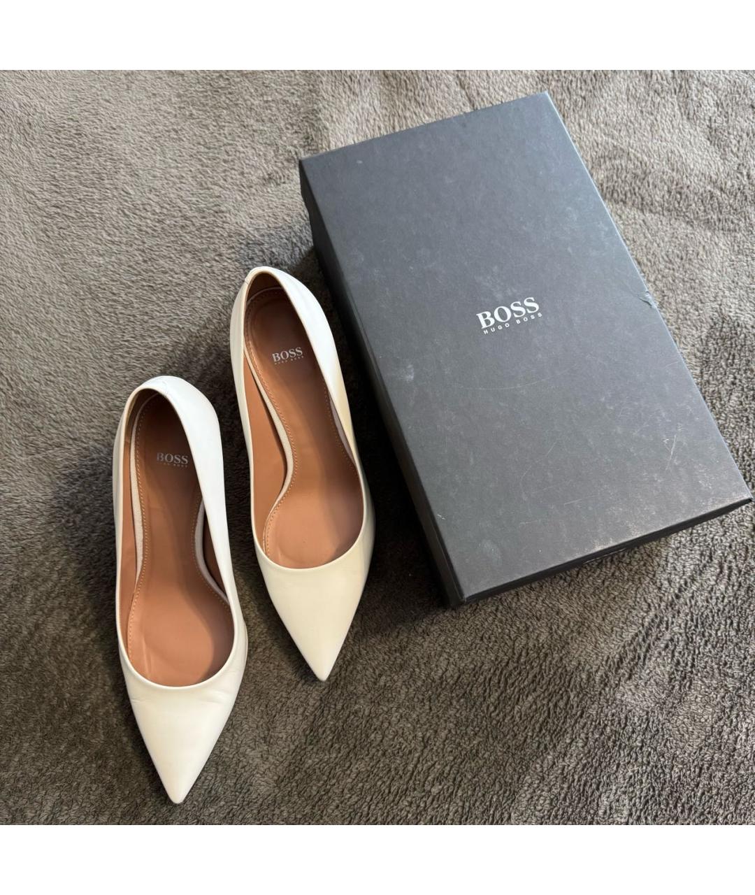 HUGO BOSS Белые кожаные туфли, фото 8