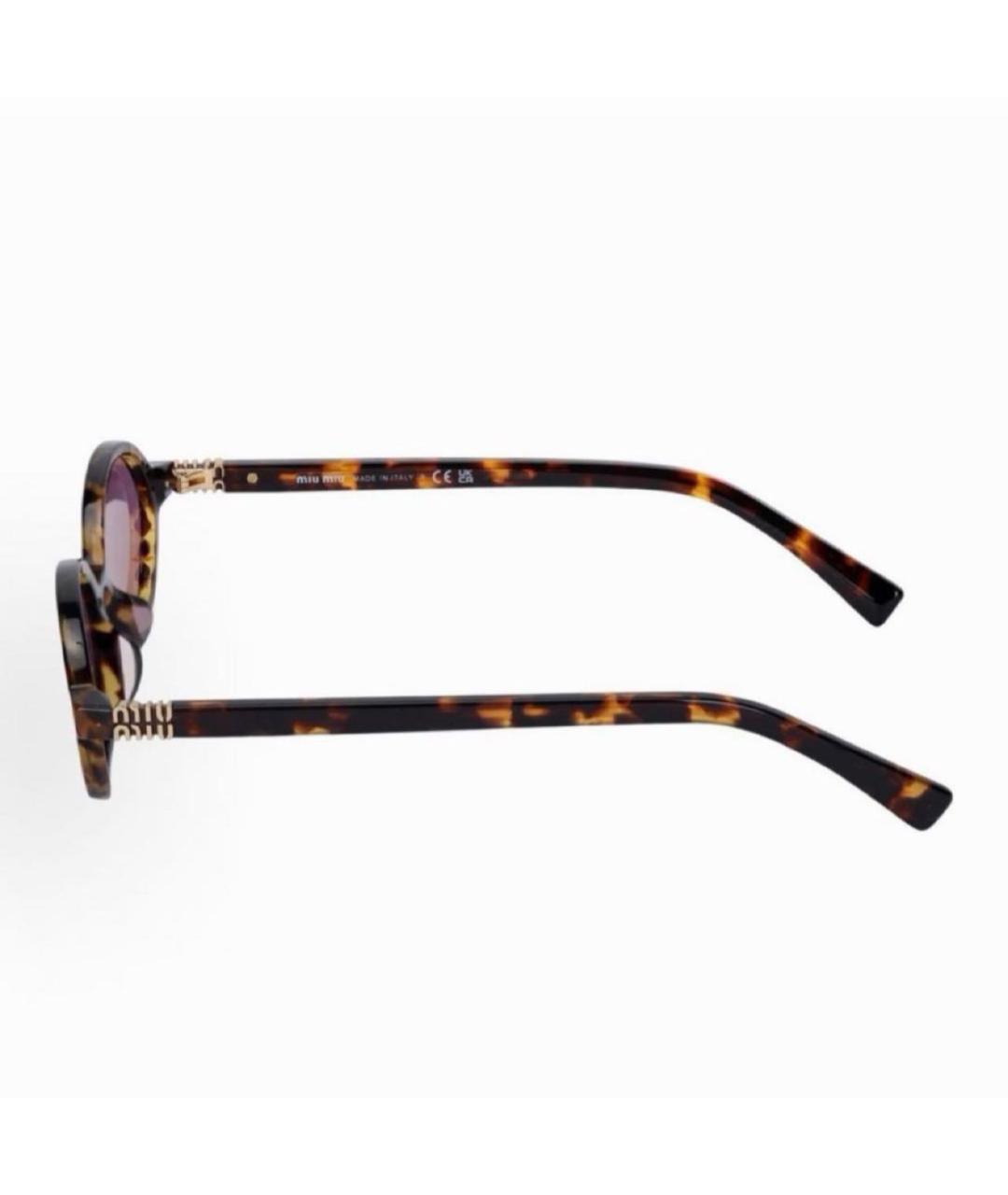 MIU MIU Коричневые пластиковые солнцезащитные очки, фото 3