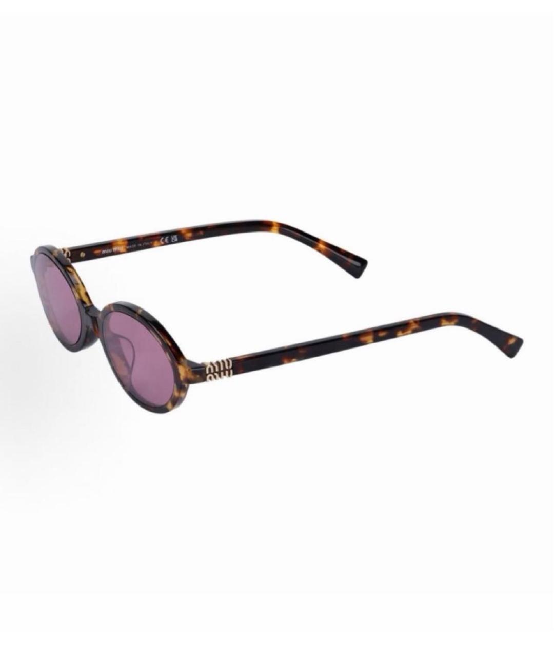 MIU MIU Коричневые пластиковые солнцезащитные очки, фото 2