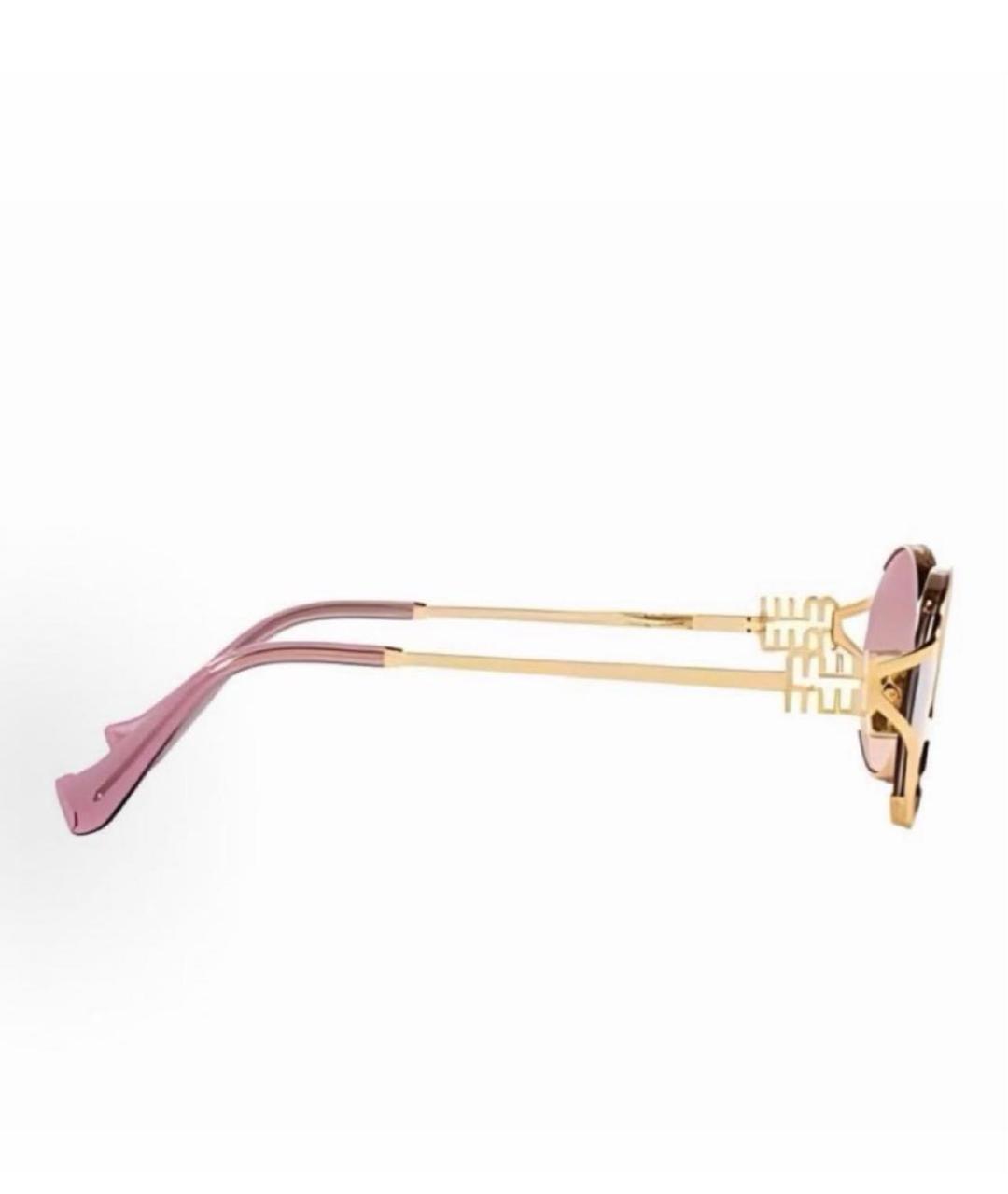 MIU MIU Розовые металлические солнцезащитные очки, фото 4