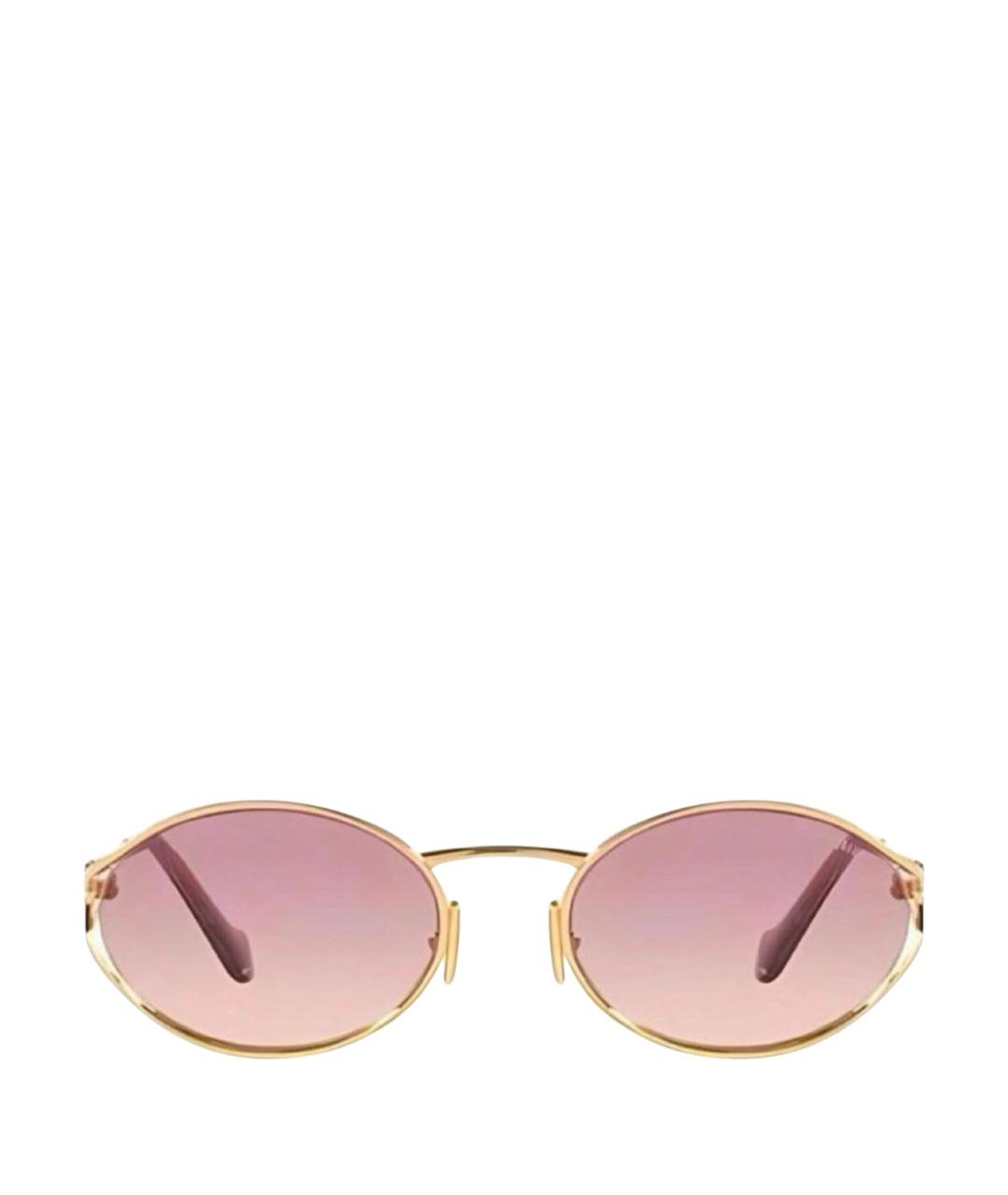 MIU MIU Розовые металлические солнцезащитные очки, фото 1