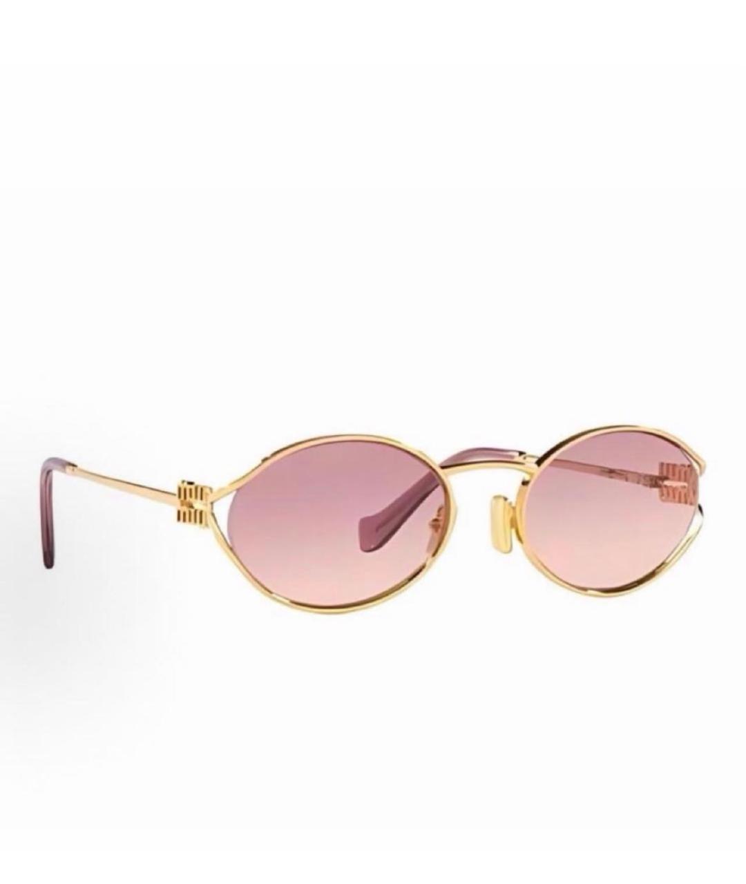 MIU MIU Розовые металлические солнцезащитные очки, фото 3