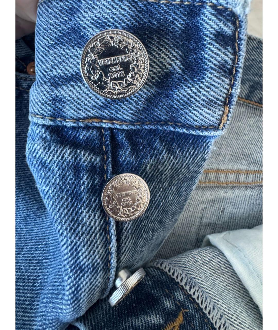 VETEMENTS Голубые хлопковые джинсы клеш, фото 3