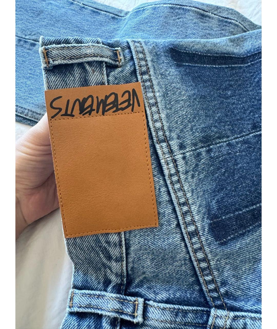 VETEMENTS Голубые хлопковые джинсы клеш, фото 5