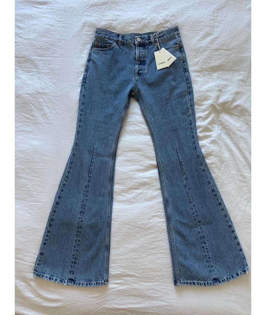 VETEMENTS Голубые хлопковые джинсы клеш, фото 7