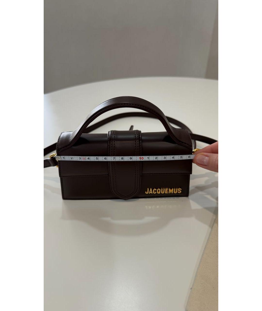 JACQUEMUS Коричневая кожаная сумка через плечо, фото 7