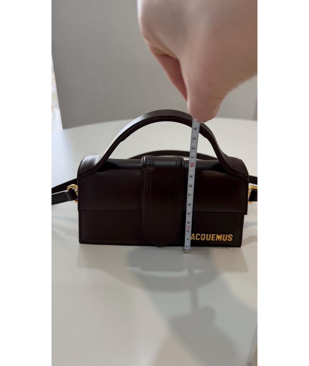 JACQUEMUS Коричневая кожаная сумка через плечо, фото 6