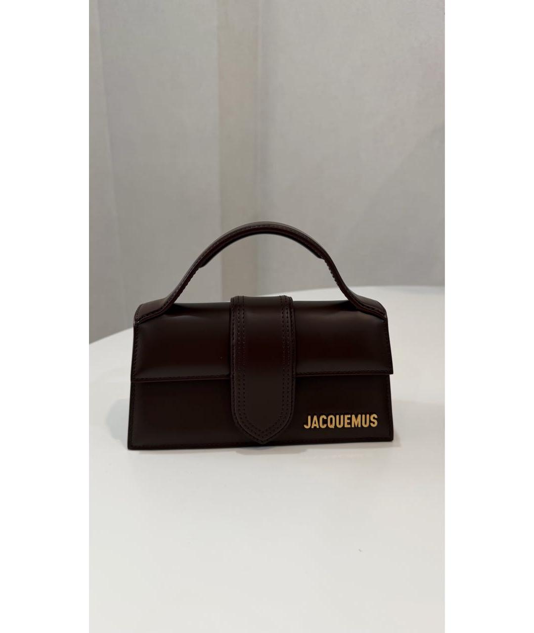 JACQUEMUS Коричневая кожаная сумка через плечо, фото 8