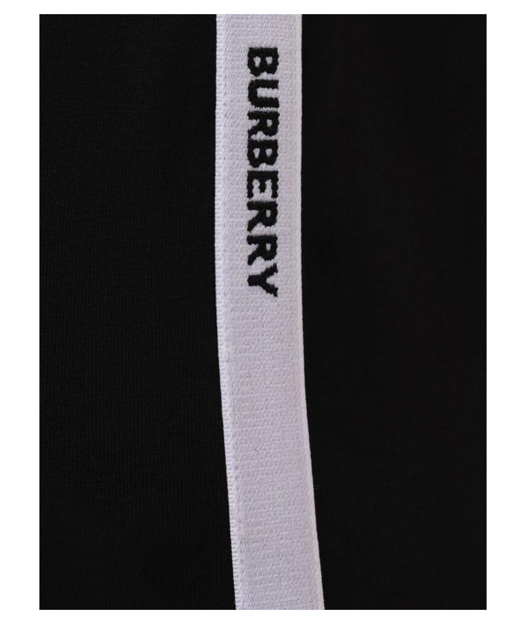BURBERRY Черная хлопко-эластановая футболка, фото 2
