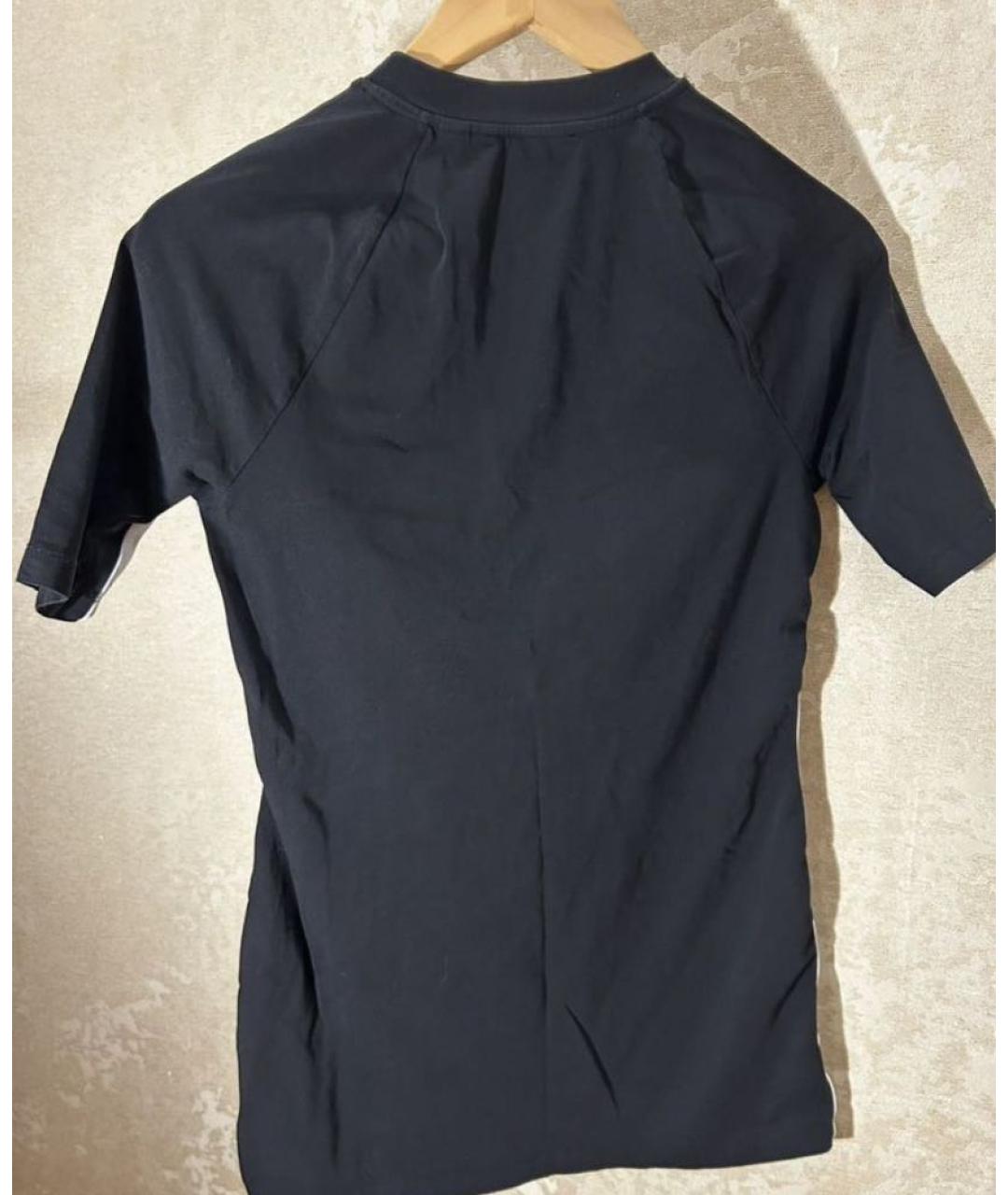 BURBERRY Черная хлопко-эластановая футболка, фото 3