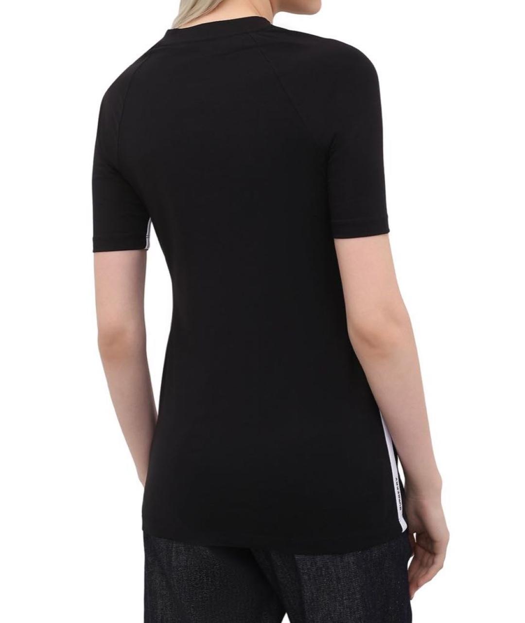 BURBERRY Черная хлопко-эластановая футболка, фото 5