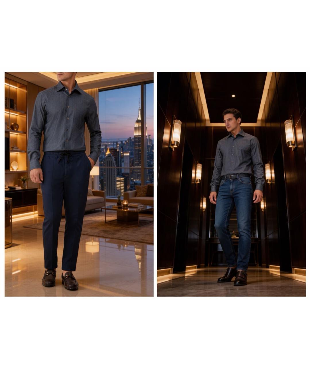 KITON Серая хлопковая кэжуал рубашка, фото 2