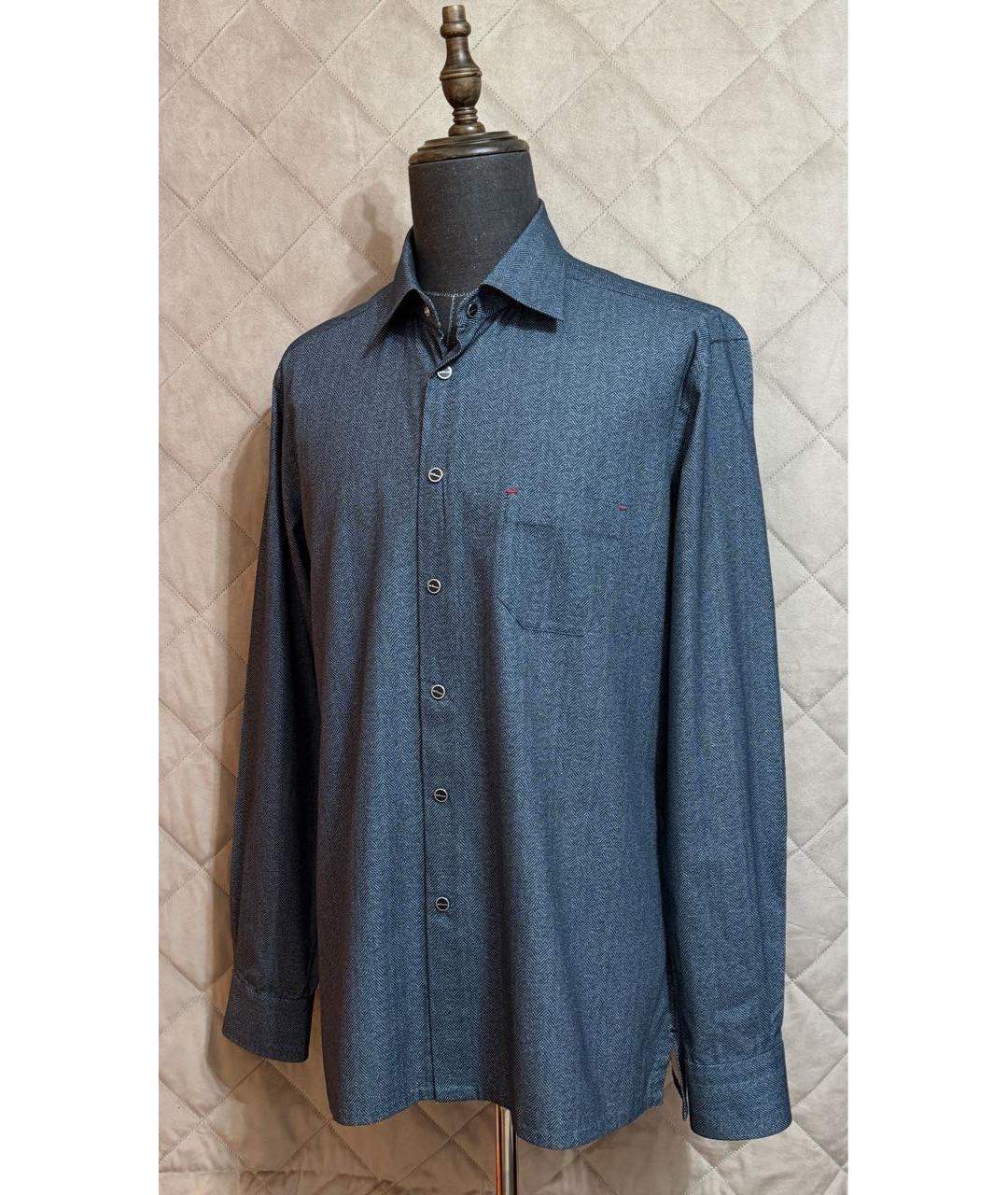 KITON Серая хлопковая кэжуал рубашка, фото 3