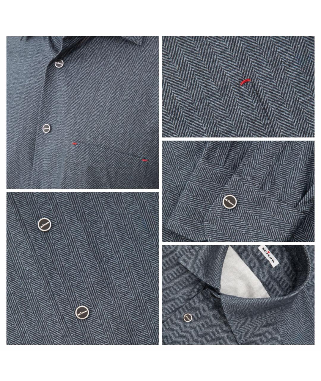 KITON Серая хлопковая кэжуал рубашка, фото 5