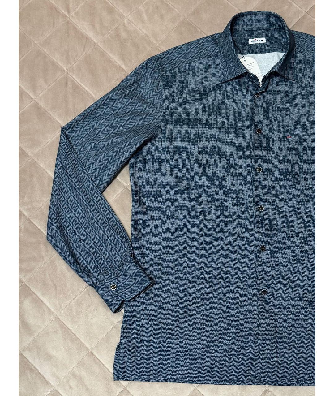 KITON Серая хлопковая кэжуал рубашка, фото 7