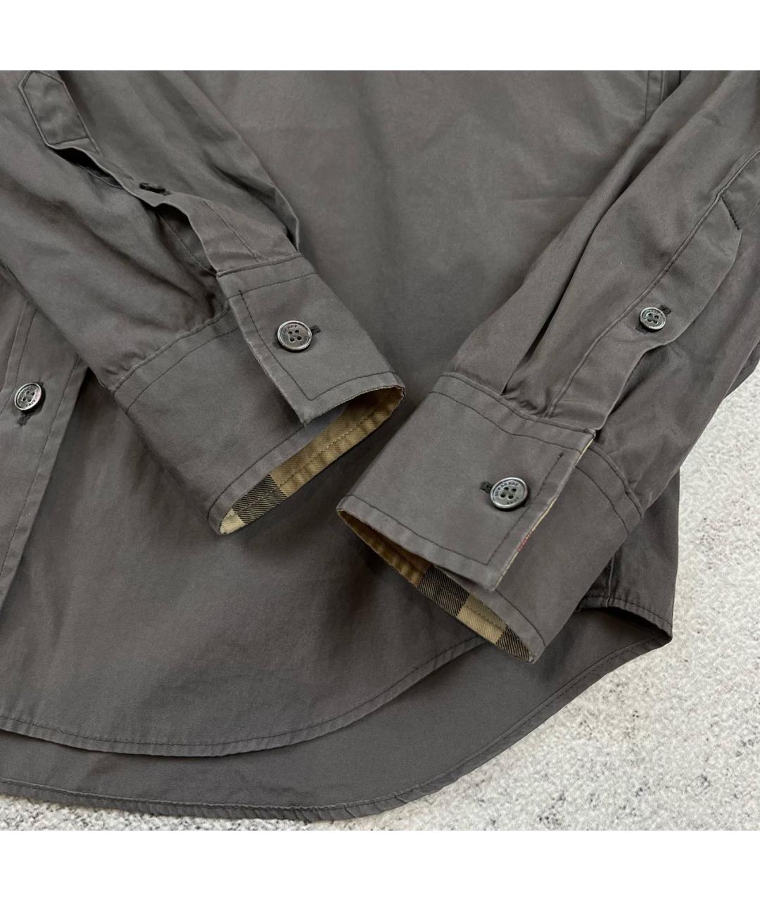 BURBERRY Антрацитовая хлопковая классическая рубашка, фото 5