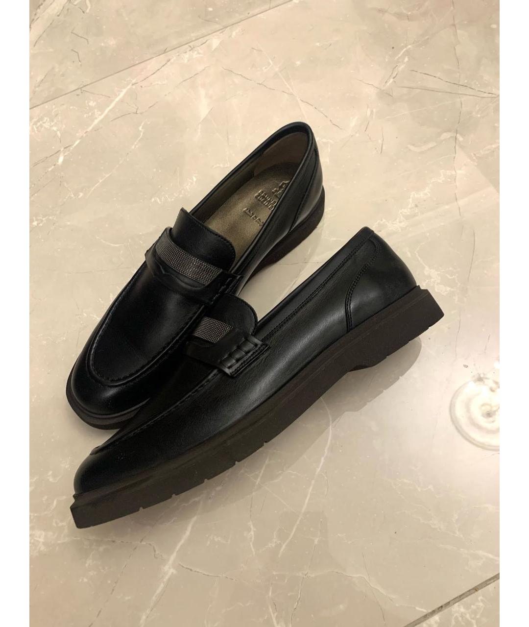 BRUNELLO CUCINELLI Черные кожаные лоферы, фото 3