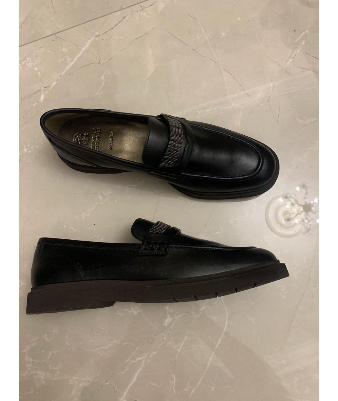 BRUNELLO CUCINELLI Черные кожаные лоферы, фото 4