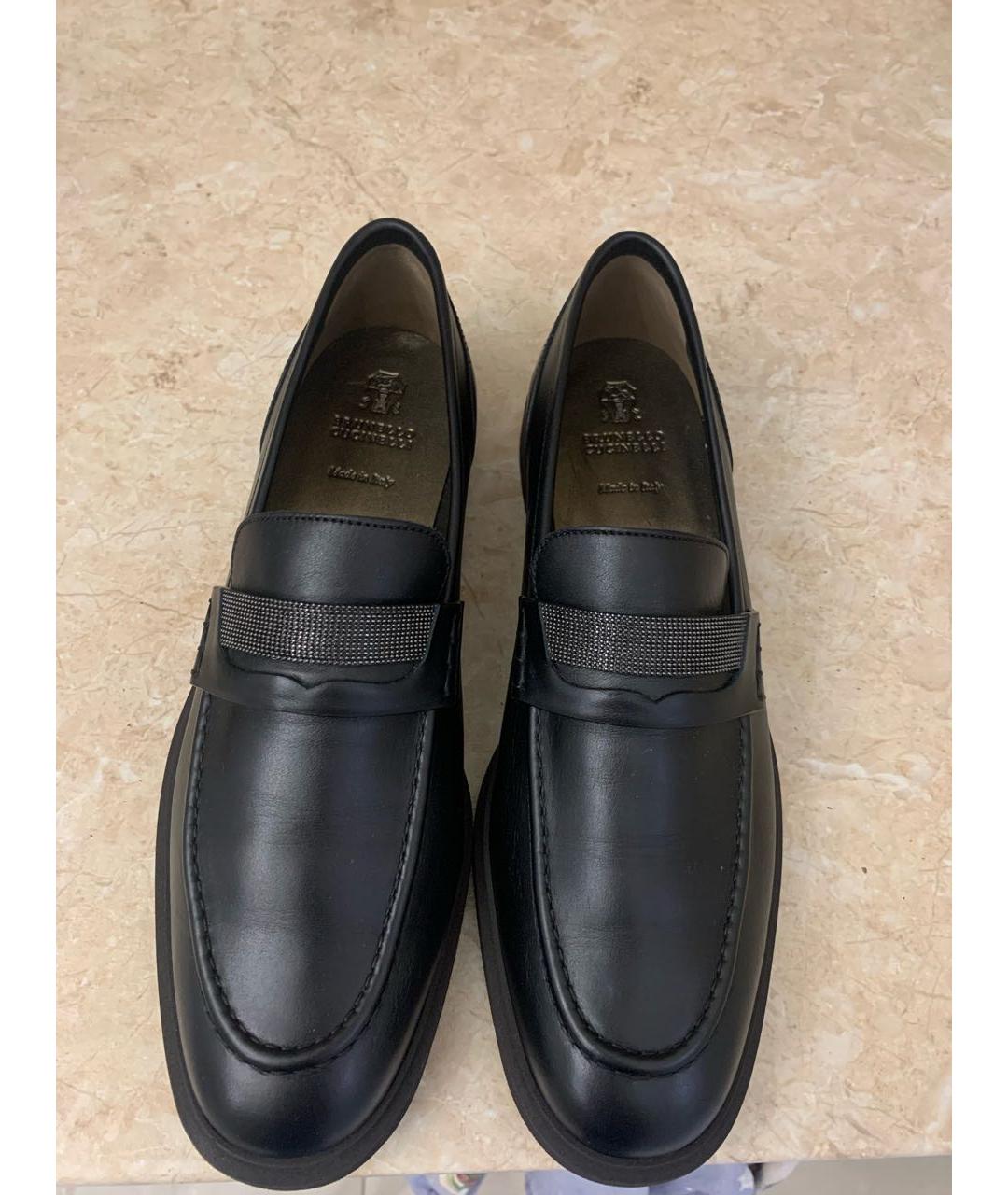 BRUNELLO CUCINELLI Черные кожаные лоферы, фото 2