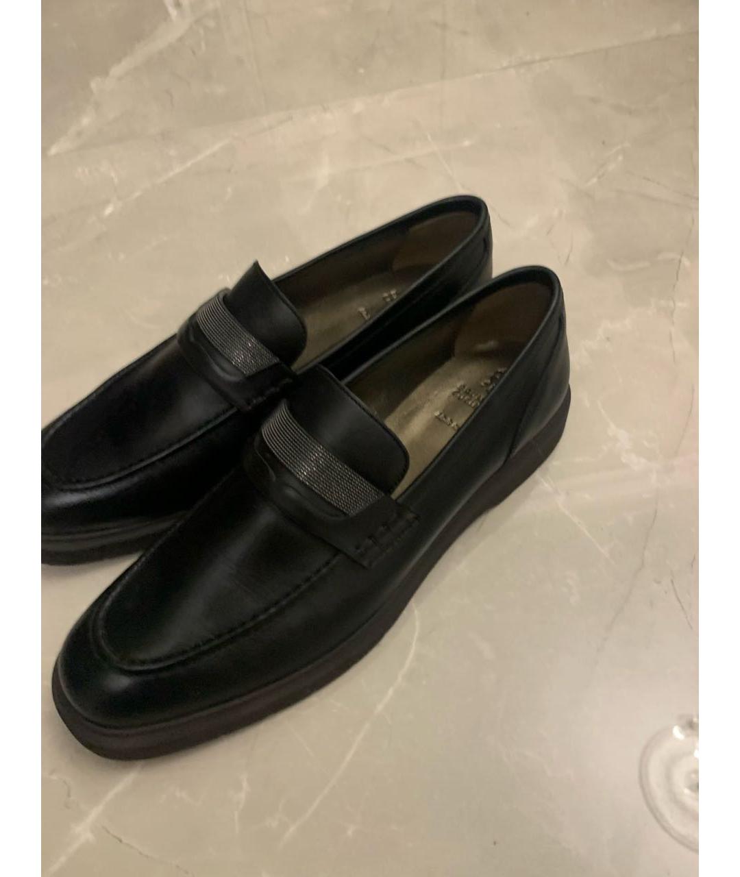 BRUNELLO CUCINELLI Черные кожаные лоферы, фото 7