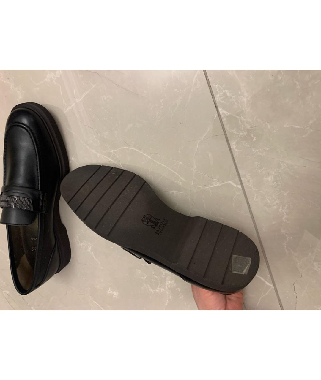 BRUNELLO CUCINELLI Черные кожаные лоферы, фото 6
