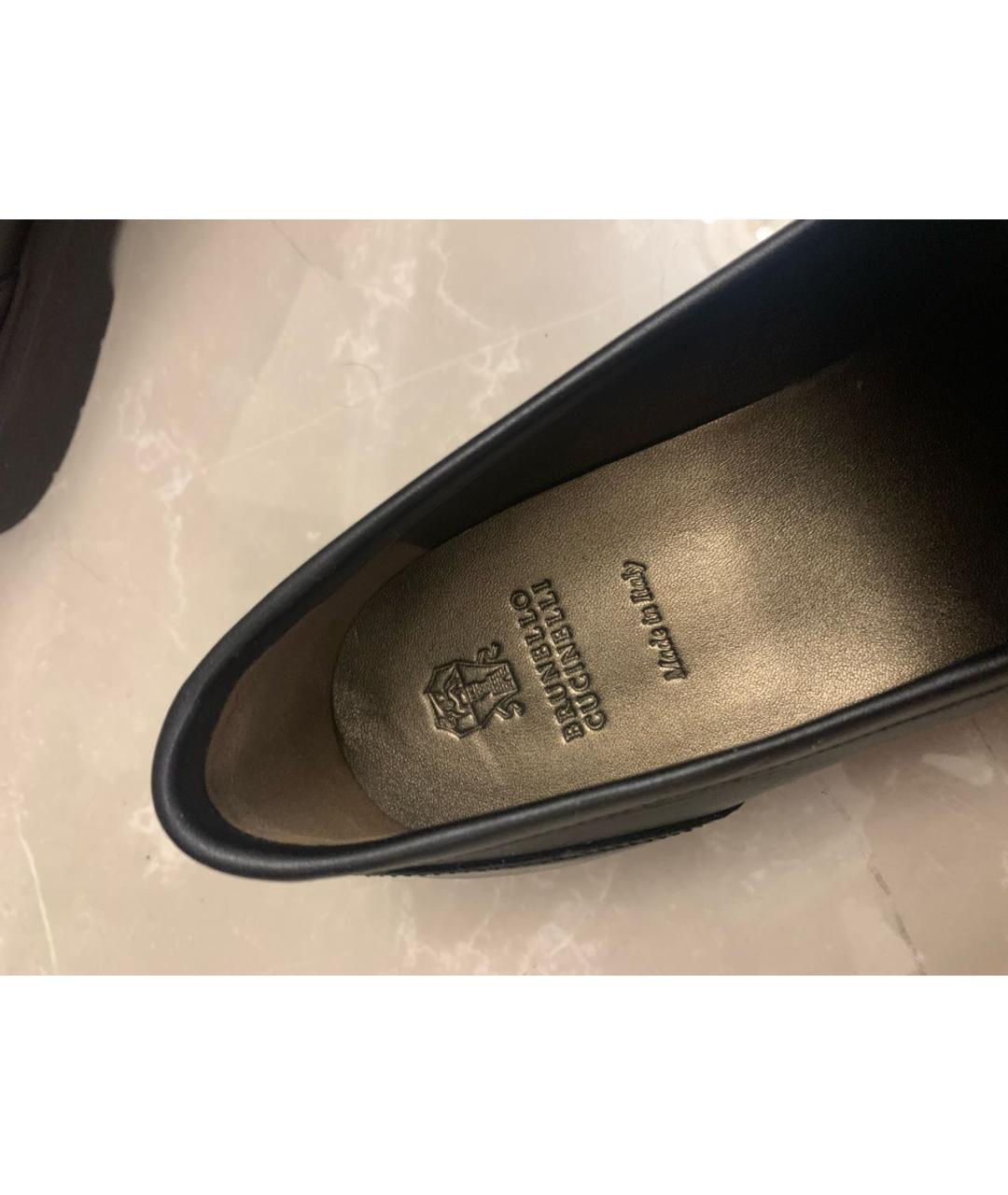 BRUNELLO CUCINELLI Черные кожаные лоферы, фото 5