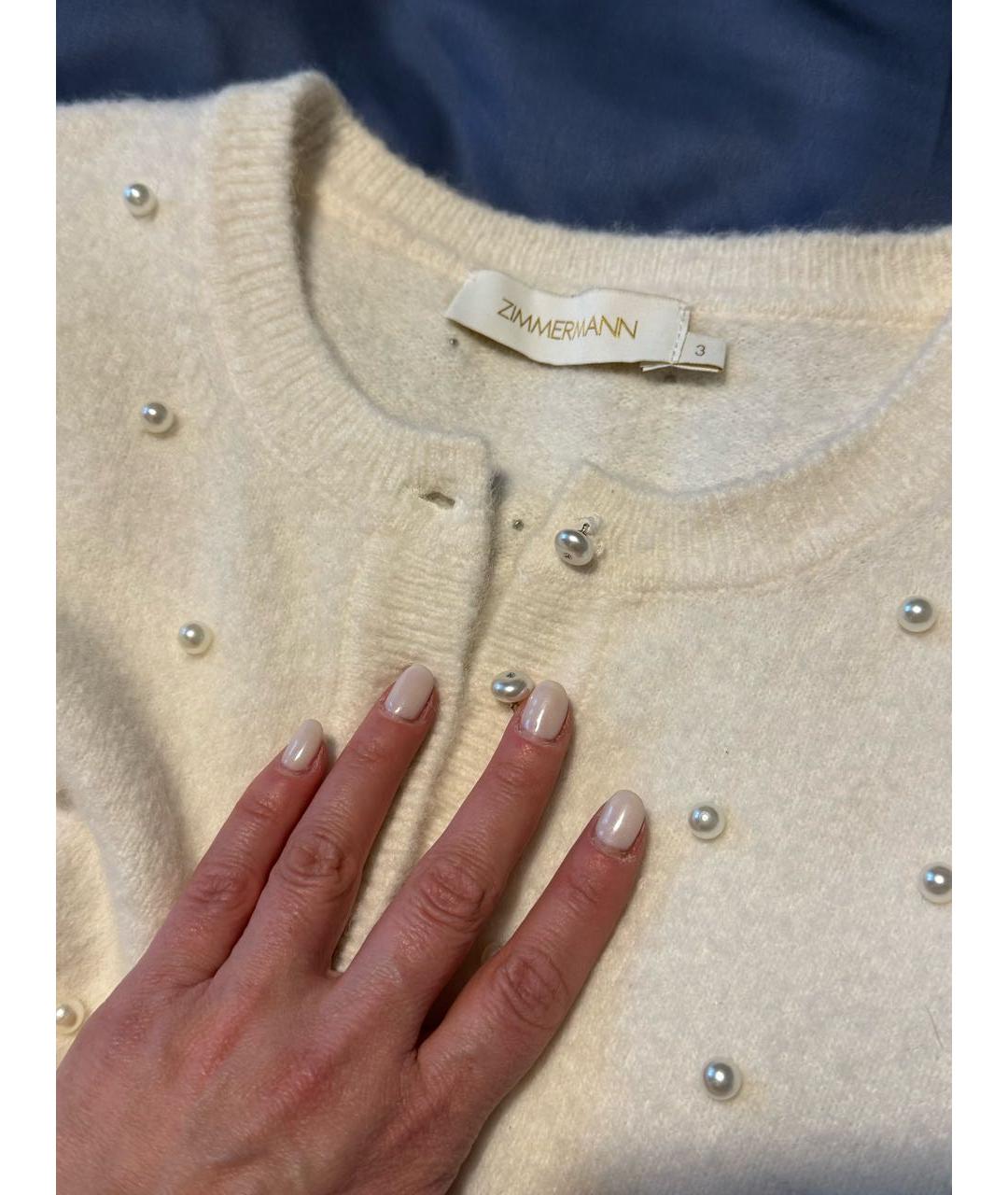 ZIMMERMANN Белый шерстяной кардиган, фото 2