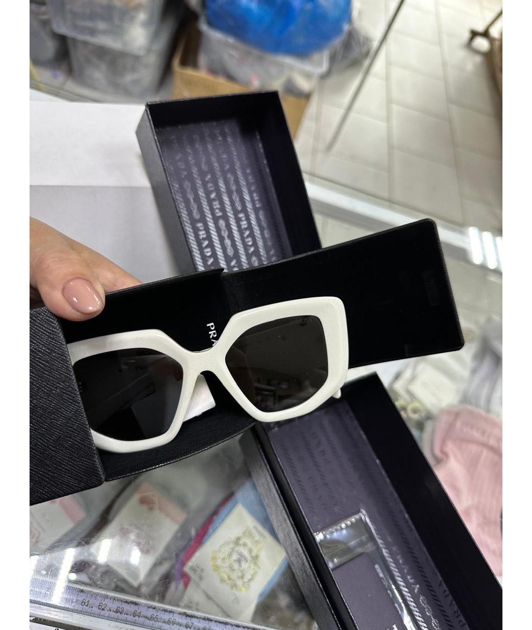 PRADA Белые пластиковые солнцезащитные очки, фото 4